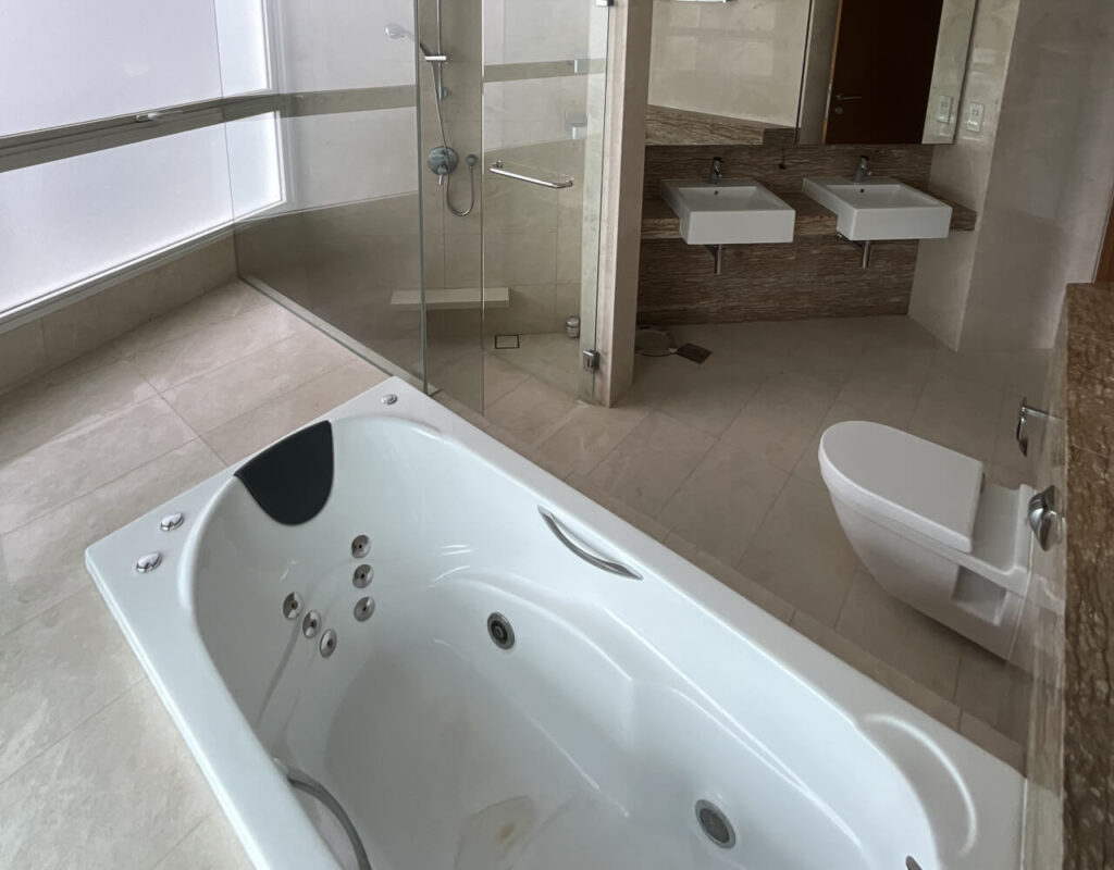  master bathroom originally had a separate shower and bathtub