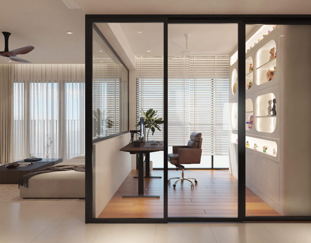 With clever design, a semi-open layout creates more breathing space that is connected and spacious.