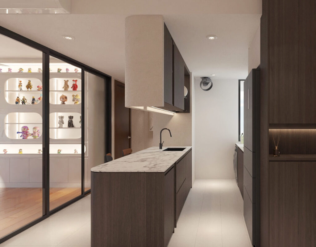 galley kitchen condo interior design