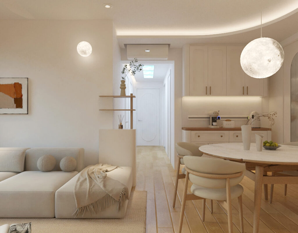 Oak and White 4-room resale HDB Renovation